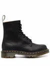 Dr. Martens 1460 Serena Faux Shearling-lined Combat Boots In Black