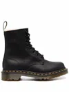 Dr. Martens 1460 Serena Faux Shearling-lined Combat Boots In Black