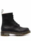 Dr. Martens 1460 Combat Boots In Black Leather In Black
