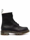Dr. Martens 1460 Serena Faux Shearling-lined Combat Boots In Black