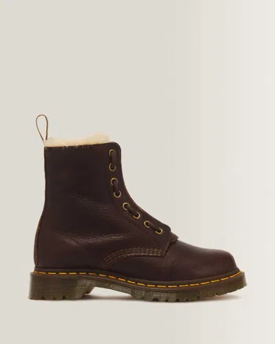 Dr. Martens 1460 Serena Zip 8 Eye Leather Boots In Brown