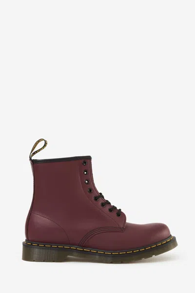 Dr. Martens' 1460 Smooth Combat Boots In Burgundy