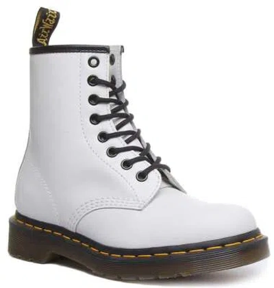Pre-owned Dr. Martens' Dr Martens 1460 Smooth Womens Lace Up Leather Ankle Boot In White Size Us 5 - 11