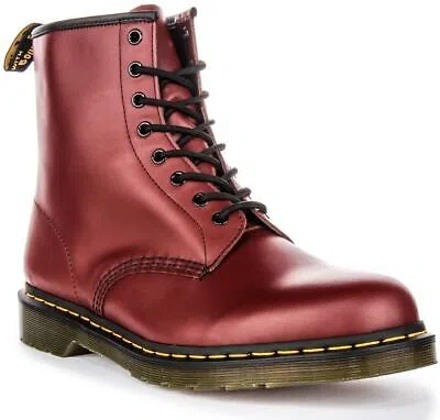 Pre-owned Dr. Martens Dr Martens 1460 Smoth Lace Up 8 Eyelet Ankle Boots Cherry Size Us 6 - 13