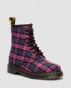 Dr. Martens' 1460 Tartan Lace Up Boots In Pink