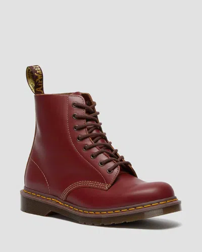 Dr. Martens 1460 Vintage Made In England Lace Up Boots In Red