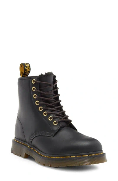 Dr. Martens' 1460 Waterproof Wintergrip Faux Fur Lined Boot In Black