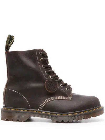 Dr. Martens 1460 Wax Commander Boots In Brown