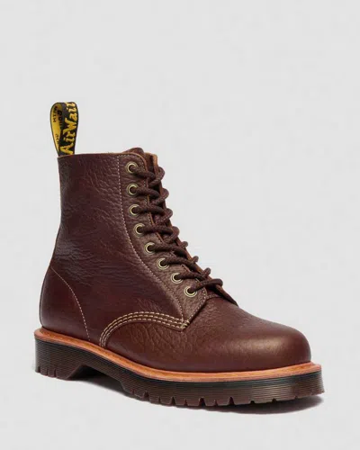 Dr. Martens 1460 Wild Grain Leather Boots In Brown