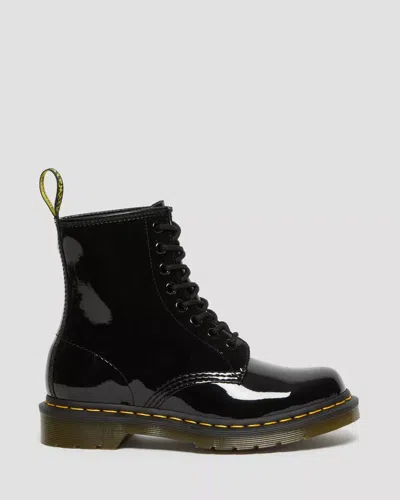 Pre-owned Dr. Martens' Dr. Martens 1460 Women's Patent Leather Lace Up Boots Black 11821011