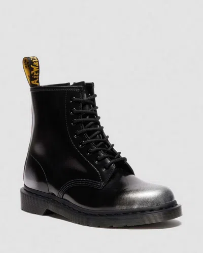 Dr. Martens' 1460 Zip Arcadia Rub Off Leather Boots In Silver