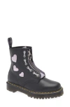 Dr. Martens 1460 Zip Heart Lug Sole Boot In Black