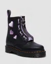 Dr. Martens' 1460 Zip Heart Satin Lace Up Boots In Purple