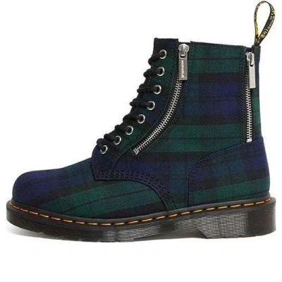 Dr. Martens' Dr. Martens 1460 Zip Tartan Lace Up Boots 'blue Green'