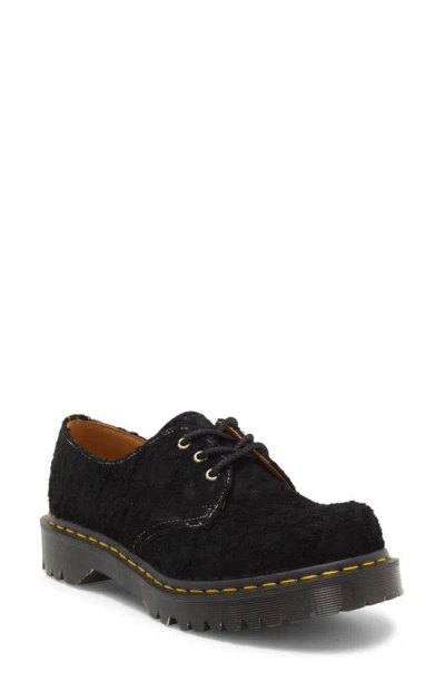 Dr. Martens' 1461 Suede Shoes In Black Bump Toe