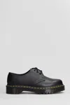 DR. MARTENS' 1461 BEX LACE UP SHOES IN BLACK LEATHER