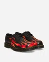 Dr. Martens Flame-print Derby Shoes In Black
