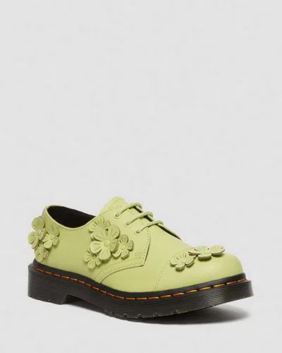 Dr. Martens' 1461 Flower Applique Leather Oxford Shoes In Green