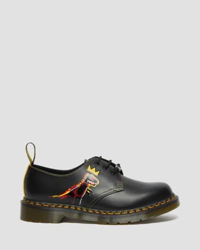 Pre-owned Dr. Martens' Dr Martens 1461 Jean Michel Basquiat Leather Oxford Shoes Pez Dispenser Dinosaur In Black