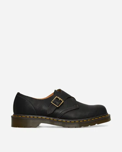 Dr. Martens' 1461 Monk Natural Tumble Loafers In Black Natural Tumble