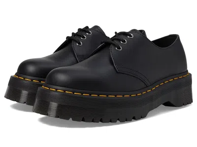 Dr. Martens 1461 Quad Smooth Leather Platform Shoes Shoes Black Polished Smooth : Uk 13 (us