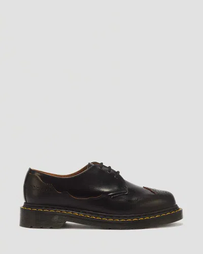 Dr. Martens 1461 Ri 3 Eye Analine & Vintage Smooth Leather Shoes In Black