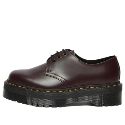 Dr. Martens 1461 Smooth Leather Platform Shoes 'wine Red' In Brown