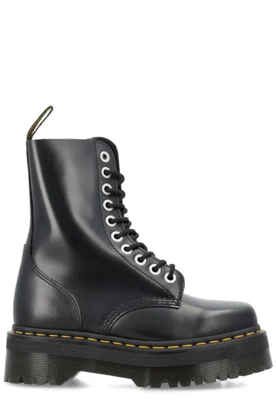 Dr. Martens' 1490 Quad Lace-up Boots In Black Polished Smooth