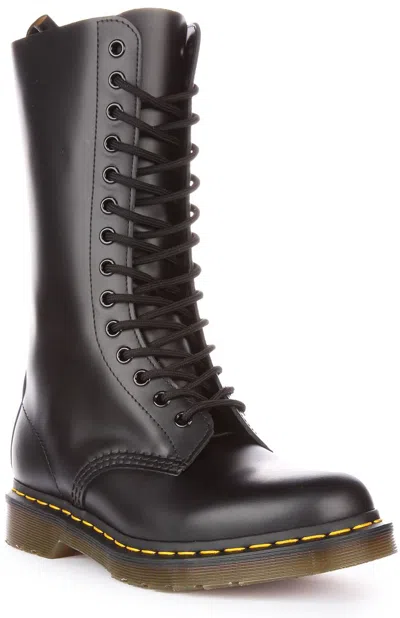 Pre-owned Dr. Martens' Dr Martens 1914 Smooth Leather High Lace Up Boot Black Size Us 5 - 10