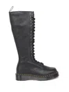Dr. Martens Tall Black Leather Boots With Lace-up Design In Nero
