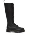 Dr. Martens Tall Black Leather Boots With Lace-up Design In Black