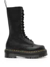 Dr. Martens' Black 1b99 Pisa Leather Mid Calf Lace Up Boots In Black