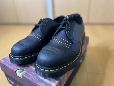 Pre-owned Dr. Martens' Dr. Martens 2024 Nine Inch Nails 1461 Backhand Leather Boots Mens Us 9 Uk 8 Eu42 In Black