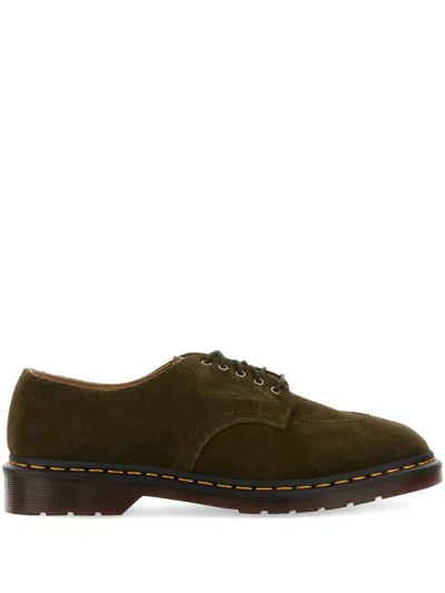 Dr. Martens' 2046 Suede Leather Derby Shoes In Green