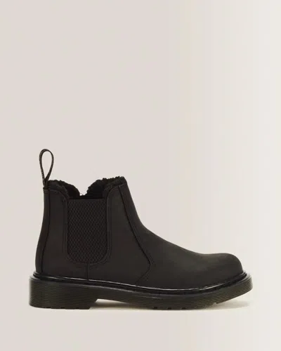 Dr. Martens 2976 Boots Kids Black Faux Fur Lined Ankle Chelsea Zogg2985