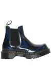Dr. Martens 2976 Rub Off Lux Black Boot In Blue
