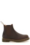 Dr. Martens 2976 Yellow Stitch Crazy Horse Leather Chelsea Boots In Burgundy