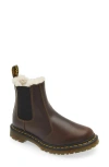 Dr. Martens' Dr. Martens 2976 Faux Shearling Chelsea Boot In Dark Khaki