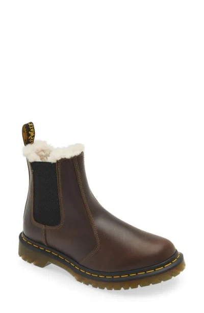 Dr. Martens' Dr. Martens 2976 Faux Shearling Chelsea Boot In Dark Khaki