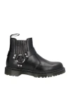 Dr. Martens 2976 Harness Analine Man Ankle Boots Black Size 9 Leather In Black