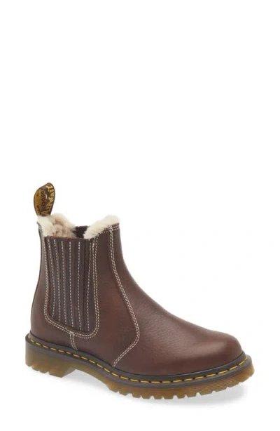 Dr. Martens 2976 Leonore Ii Faux Fur Lined Chelsea Boot In Brown