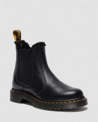 Dr. Martens 2976 Leonore Ii Faux Fur Lined Soft Leather Chelsea Boots In Black