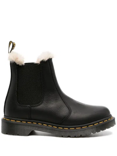 Dr. Martens Damen Leder 2976 Leonore Chelsea Stiefel Mit Kunstpelzfutter In Black Wyoming