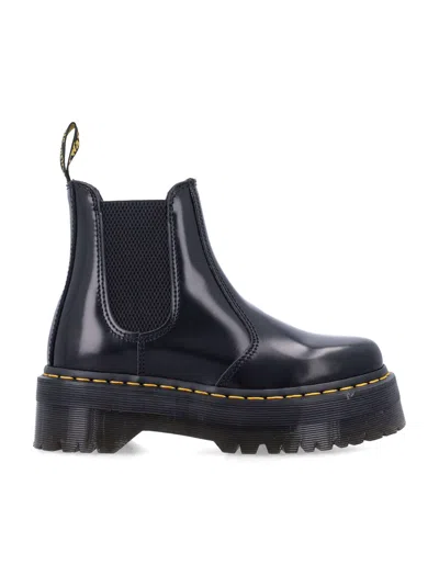 DR. MARTENS DR. MARTENS 2976 QUAD BLACK LEATHER CHELSEA BOOTS