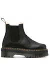 Dr. Martens' Black 2976 Polished Smooth Platform Chelsea Boots