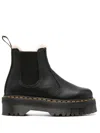 Dr. Martens' Black 2976 Polished Smooth Platform Chelsea Boots