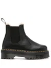Dr. Martens' Black 2976 Polished Smooth Platform Chelsea Boots In Black Pisa