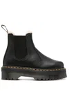 Dr. Martens' Black 2976 Polished Smooth Platform Chelsea Boots In Black Pisa