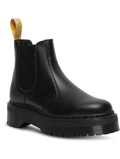 Dr. Martens' 2976 Quad Womens Faux Leather Chelsea Boots In Black