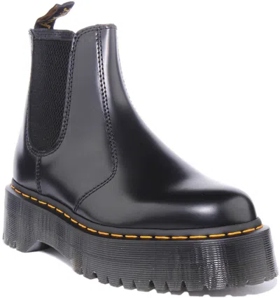 Pre-owned Dr. Martens' Dr Martens 2976 Quad Womens Platform Chelsea Boots In Black Size Us 5 - 11